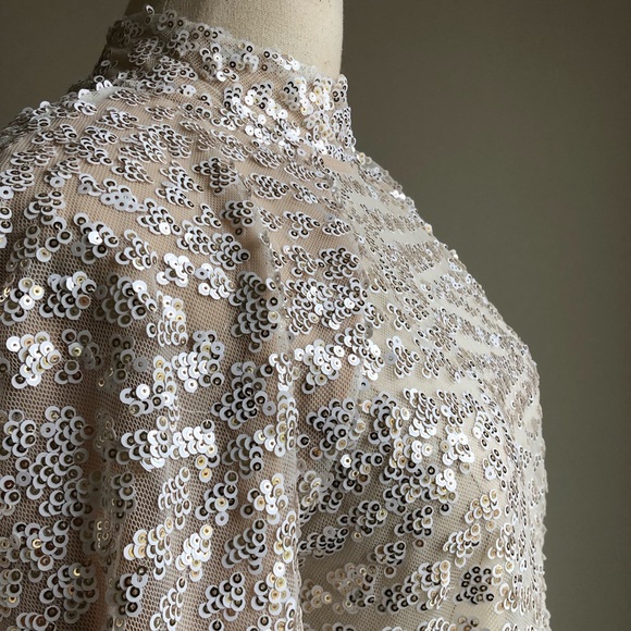 NWT Zara Vintage Inspired Sequin Top Blouse - Picture 4 of 9